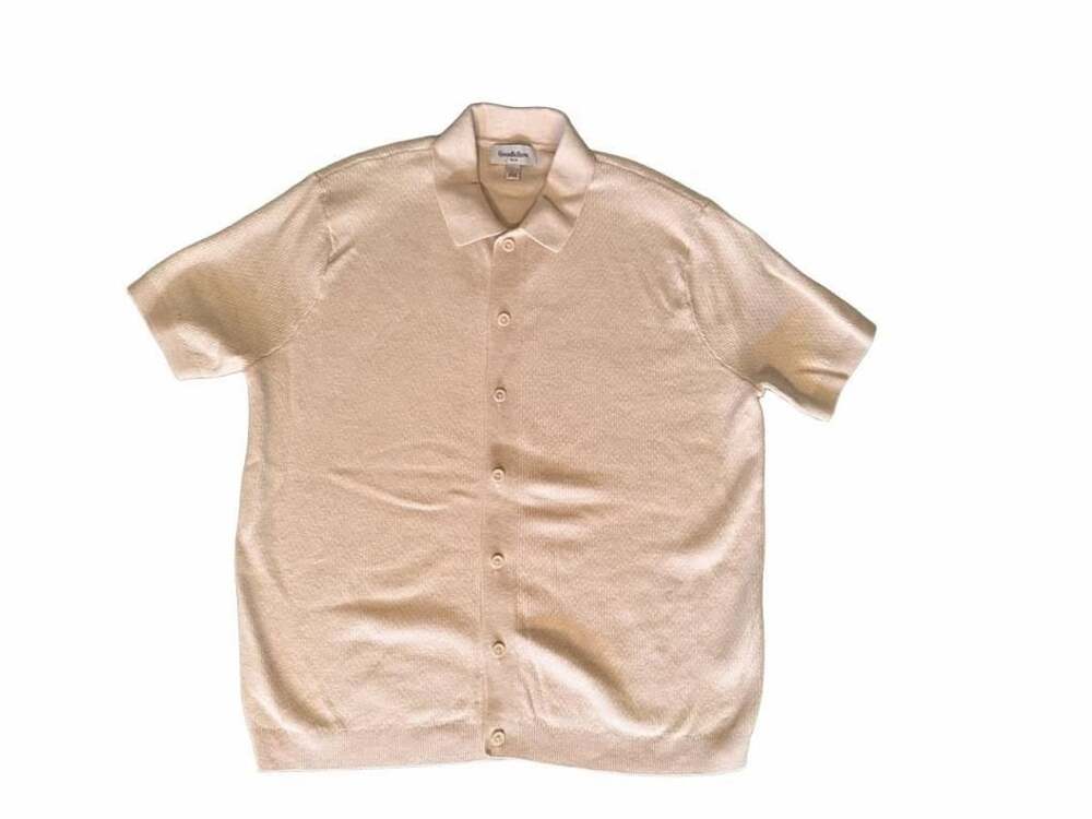 Goodfellow & Co Knit Polo Shirt Size L Pink Short Sleeve Sweater NWOT